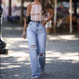 Zara Light Blue Straight Leg Jeans NWOT